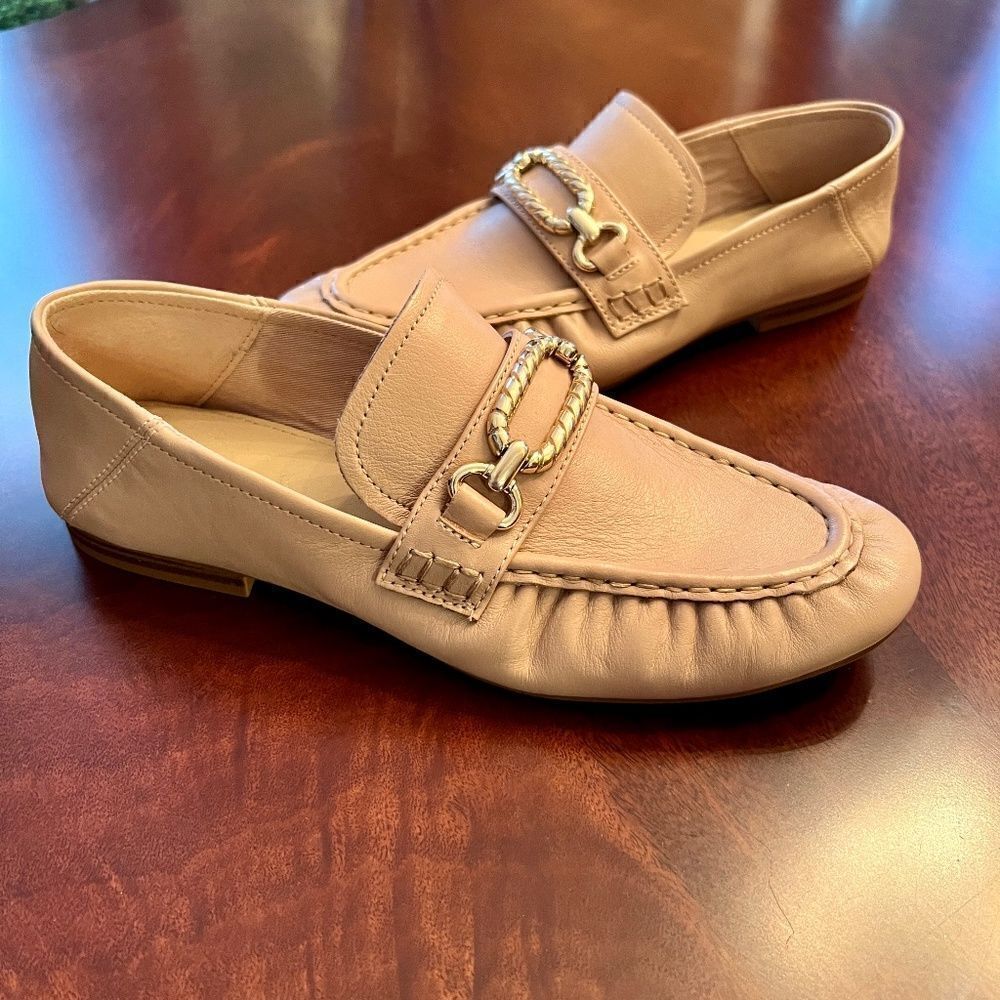 EEUC Women's Aldo Hellen Buttery Leather Loafers Flats Shoes in Nude US Size 7.5